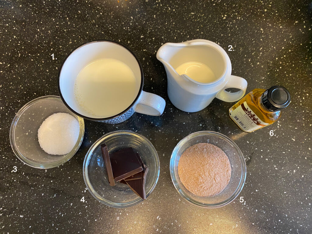 ingredients for hot chocolate 